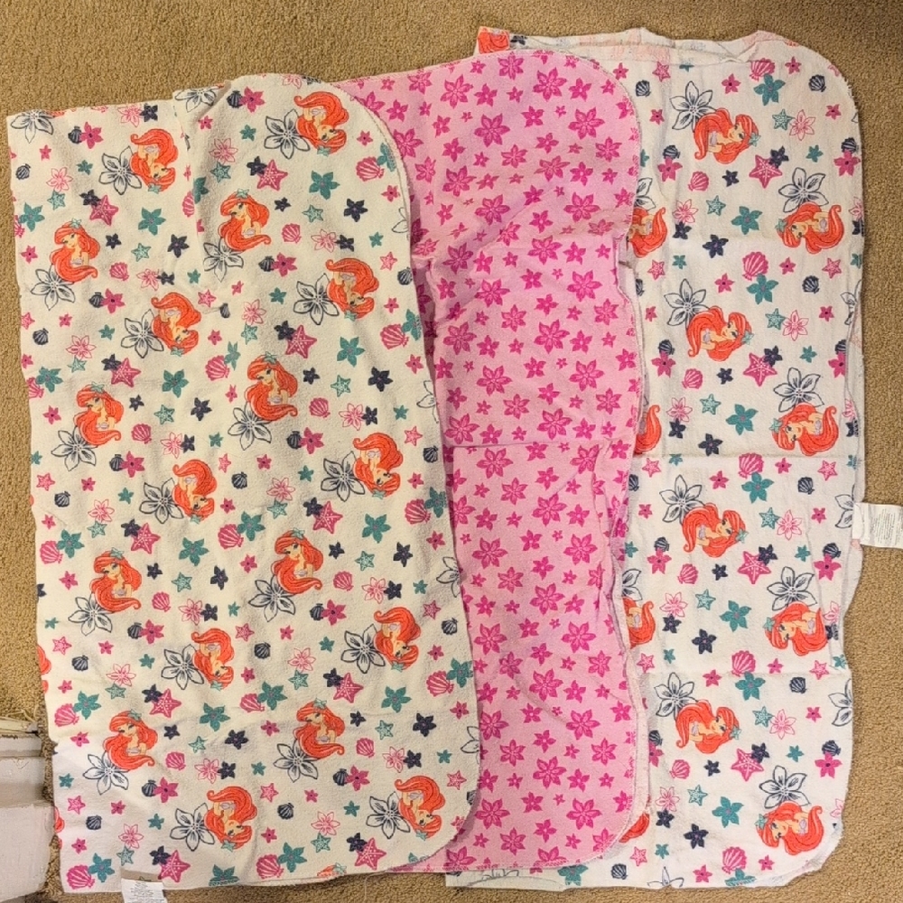 Disney Baby Burp Cloths - Pink, Orange, Blue
